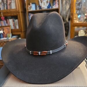 Stylish Resistol Dark Cordova Brown Cowboy Hat with Beaded Band